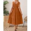imageZESICA Womens Summer Sleeveless Dress Casual Backless Loose Flowy Tiered Sundress Beach Cover up Tank DressesOrange
