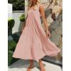imageZESICA Womens Summer Sleeveless Dress Casual Backless Loose Flowy Tiered Sundress Beach Cover up Tank DressesPink