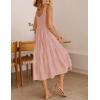 imageZESICA Womens Summer Sleeveless Dress Casual Backless Loose Flowy Tiered Sundress Beach Cover up Tank DressesPink