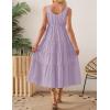 imageZESICA Womens Summer Sleeveless Dress Casual Backless Loose Flowy Tiered Sundress Beach Cover up Tank DressesPurple