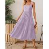 imageZESICA Womens Summer Sleeveless Dress Casual Backless Loose Flowy Tiered Sundress Beach Cover up Tank DressesPurple