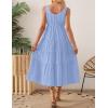imageZESICA Womens Summer Sleeveless Dress Casual Backless Loose Flowy Tiered Sundress Beach Cover up Tank DressesSky