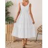 imageZESICA Womens Summer Sleeveless Dress Casual Backless Loose Flowy Tiered Sundress Beach Cover up Tank DressesWhite