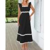 imageZESICA Womens Summer Sleeveless Ruffle Dresses Square Neck Backless Boho Flowy Maxi Sundress with PocketsBlack