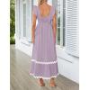 imageZESICA Womens Summer Sleeveless Ruffle Dresses Square Neck Backless Boho Flowy Maxi Sundress with PocketsPurple Taro