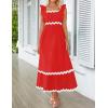 imageZESICA Womens Summer Sleeveless Ruffle Dresses Square Neck Backless Boho Flowy Maxi Sundress with PocketsRed
