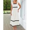 imageZESICA Womens Summer Sleeveless Ruffle Dresses Square Neck Backless Boho Flowy Maxi Sundress with PocketsWhite
