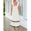 imageZESICA Womens Summer Sleeveless Ruffle Dresses Square Neck Backless Boho Flowy Maxi Sundress with PocketsWhite