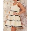 imageZESICA Womens Summer Swing Mini Dress Casual Spaghetti Straps Sleeveless Smocked Backless Flowy A Line SundressApricot