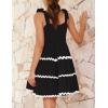imageZESICA Womens Summer Swing Mini Dress Casual Spaghetti Straps Sleeveless Smocked Backless Flowy A Line SundressBlack