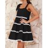 imageZESICA Womens Summer Swing Mini Dress Casual Spaghetti Straps Sleeveless Smocked Backless Flowy A Line SundressBlack