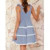 imageZESICA Womens Summer Swing Mini Dress Casual Spaghetti Straps Sleeveless Smocked Backless Flowy A Line SundressBlue