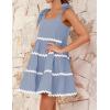imageZESICA Womens Summer Swing Mini Dress Casual Spaghetti Straps Sleeveless Smocked Backless Flowy A Line SundressBlue