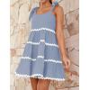 imageZESICA Womens Summer Swing Mini Dress Casual Spaghetti Straps Sleeveless Smocked Backless Flowy A Line SundressBlue