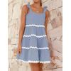 imageZESICA Womens Summer Swing Mini Dress Casual Spaghetti Straps Sleeveless Smocked Backless Flowy A Line SundressBlue