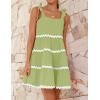 imageZESICA Womens Summer Swing Mini Dress Casual Spaghetti Straps Sleeveless Smocked Backless Flowy A Line SundressGreen