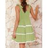 imageZESICA Womens Summer Swing Mini Dress Casual Spaghetti Straps Sleeveless Smocked Backless Flowy A Line SundressGreen