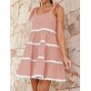 imageZESICA Womens Summer Swing Mini Dress Casual Spaghetti Straps Sleeveless Smocked Backless Flowy A Line SundressPink