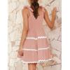 imageZESICA Womens Summer Swing Mini Dress Casual Spaghetti Straps Sleeveless Smocked Backless Flowy A Line SundressPink
