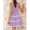 imageZESICA Womens Summer Swing Mini Dress Casual Spaghetti Straps Sleeveless Smocked Backless Flowy A Line SundressPurple