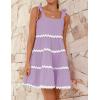 imageZESICA Womens Summer Swing Mini Dress Casual Spaghetti Straps Sleeveless Smocked Backless Flowy A Line SundressPurple