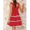 imageZESICA Womens Summer Swing Mini Dress Casual Spaghetti Straps Sleeveless Smocked Backless Flowy A Line SundressRed
