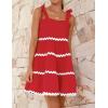 imageZESICA Womens Summer Swing Mini Dress Casual Spaghetti Straps Sleeveless Smocked Backless Flowy A Line SundressRed