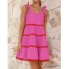 imageZESICA Womens Summer Swing Mini Dress Casual Spaghetti Straps Sleeveless Smocked Backless Flowy A Line SundressRose