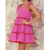 imageZESICA Womens Summer Swing Mini Dress Casual Spaghetti Straps Sleeveless Smocked Backless Flowy A Line SundressRose