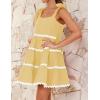 imageZESICA Womens Summer Swing Mini Dress Casual Spaghetti Straps Sleeveless Smocked Backless Flowy A Line SundressYellow