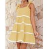 imageZESICA Womens Summer Swing Mini Dress Casual Spaghetti Straps Sleeveless Smocked Backless Flowy A Line SundressYellow