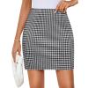 imageZESICA Plaid Mini Skirt for Women 2025 Fall Winter High Waist A Line Bodycon Pencil Skirts TrendyBlack