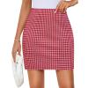imageZESICA Plaid Mini Skirt for Women 2025 Fall Winter High Waist A Line Bodycon Pencil Skirts TrendyRed