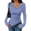 imageZESICA Womens Long Sleeve Cowl Neck Shirts Slim Fit Going Out Y2k Tops Blouses 2025 Fall Outfits Fashion ClothesDustyblue