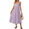 imageZESICA Womens Summer Sleeveless Dress Casual Backless Loose Flowy Tiered Sundress Beach Cover up Tank DressesPurple