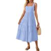 imageZESICA Womens Summer Sleeveless Dress Casual Backless Loose Flowy Tiered Sundress Beach Cover up Tank DressesSky