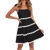 imageZESICA Womens Summer Swing Mini Dress Casual Spaghetti Straps Sleeveless Smocked Backless Flowy A Line SundressBlack