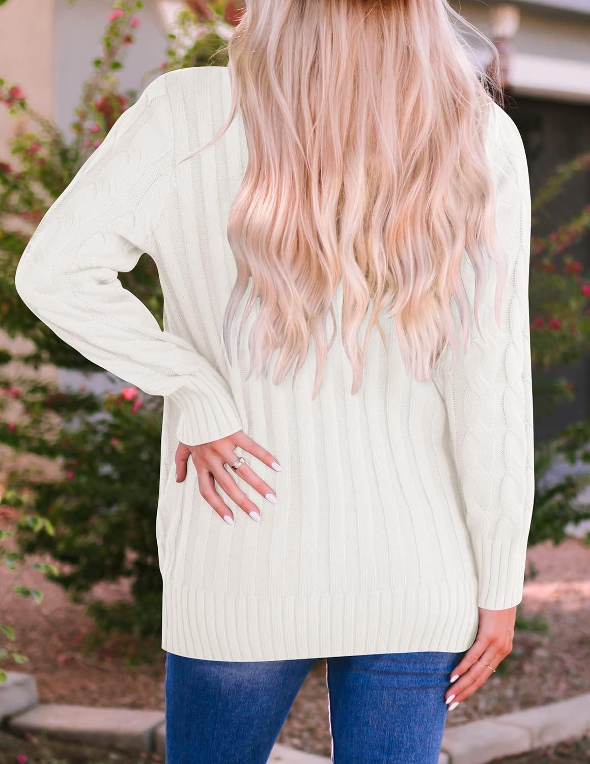 imageZESICA Womens Cardigan Sweaters Fall Button Down Open Front Cable Knit Casual Trendy Winter Clothing OuterwearBeige