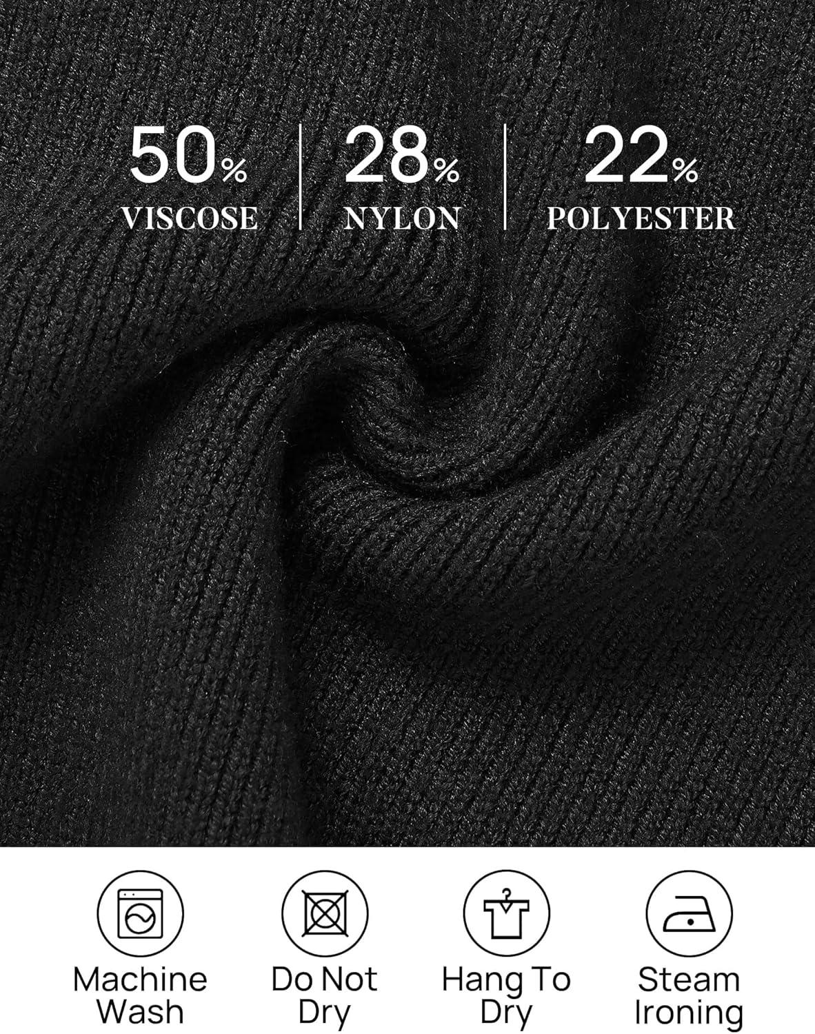 imageZESICA Womens Casual Long Sleeve Cardigan V Neck Button Down Open Front Knit Loose Oversized Sweater CoatBlack