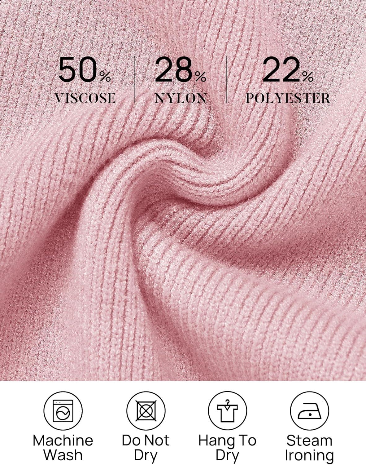 imageZESICA Womens Casual Long Sleeve Cardigan V Neck Button Down Open Front Knit Loose Oversized Sweater CoatPink