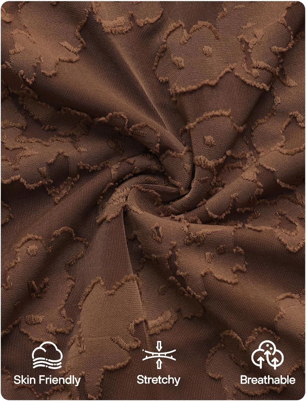 imageZESICA Womens Fall Floral Off Shoulder Bodycon Maxi Dresses 2025 Long Sleeve Ruched Elegant Cocktail Party DressBrown