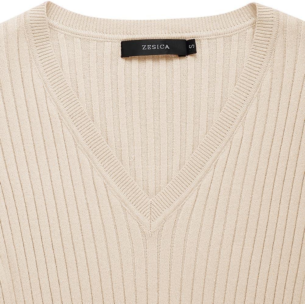 imageZESICA Womens Fall Sweater Dress V Neck Long Sleeve Ribbed Knit Tie Waist Bodycon Slim Fit Midi DressesApricot