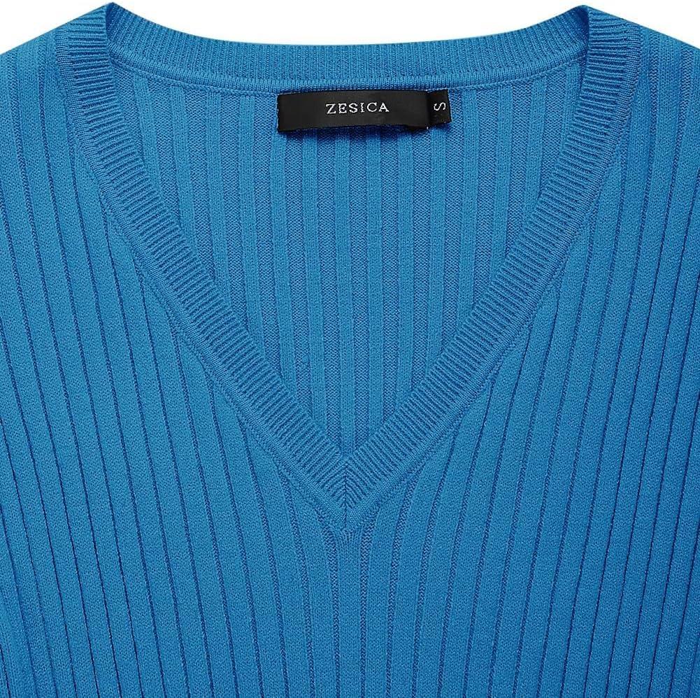 imageZESICA Womens Fall Sweater Dress V Neck Long Sleeve Ribbed Knit Tie Waist Bodycon Slim Fit Midi DressesCobaltblue