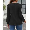 imageZESICA Long Sleeve Eyelet Tops for Womens Crew Neck Fall Shirts Casual Loose Blouses 2025 Trendy ClothesBlack