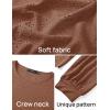 imageZESICA Long Sleeve Eyelet Tops for Womens Crew Neck Fall Shirts Casual Loose Blouses 2025 Trendy ClothesCaramel
