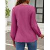 imageZESICA Long Sleeve Eyelet Tops for Womens Crew Neck Fall Shirts Casual Loose Blouses 2025 Trendy ClothesRosered