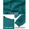 imageZESICA Long Sleeve Eyelet Tops for Womens Crew Neck Fall Shirts Casual Loose Blouses 2025 Trendy ClothesTealgreen