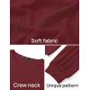 imageZESICA Long Sleeve Eyelet Tops for Womens Crew Neck Fall Shirts Casual Loose Blouses 2025 Trendy ClothesWine