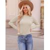 imageZESICA Long Sleeve Shirts for Women Tops 2025 Fall Fashion Trendy Slim fit Textured TshirtsApricot