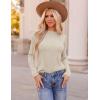 imageZESICA Long Sleeve Shirts for Women Tops 2025 Fall Fashion Trendy Slim fit Textured TshirtsApricot